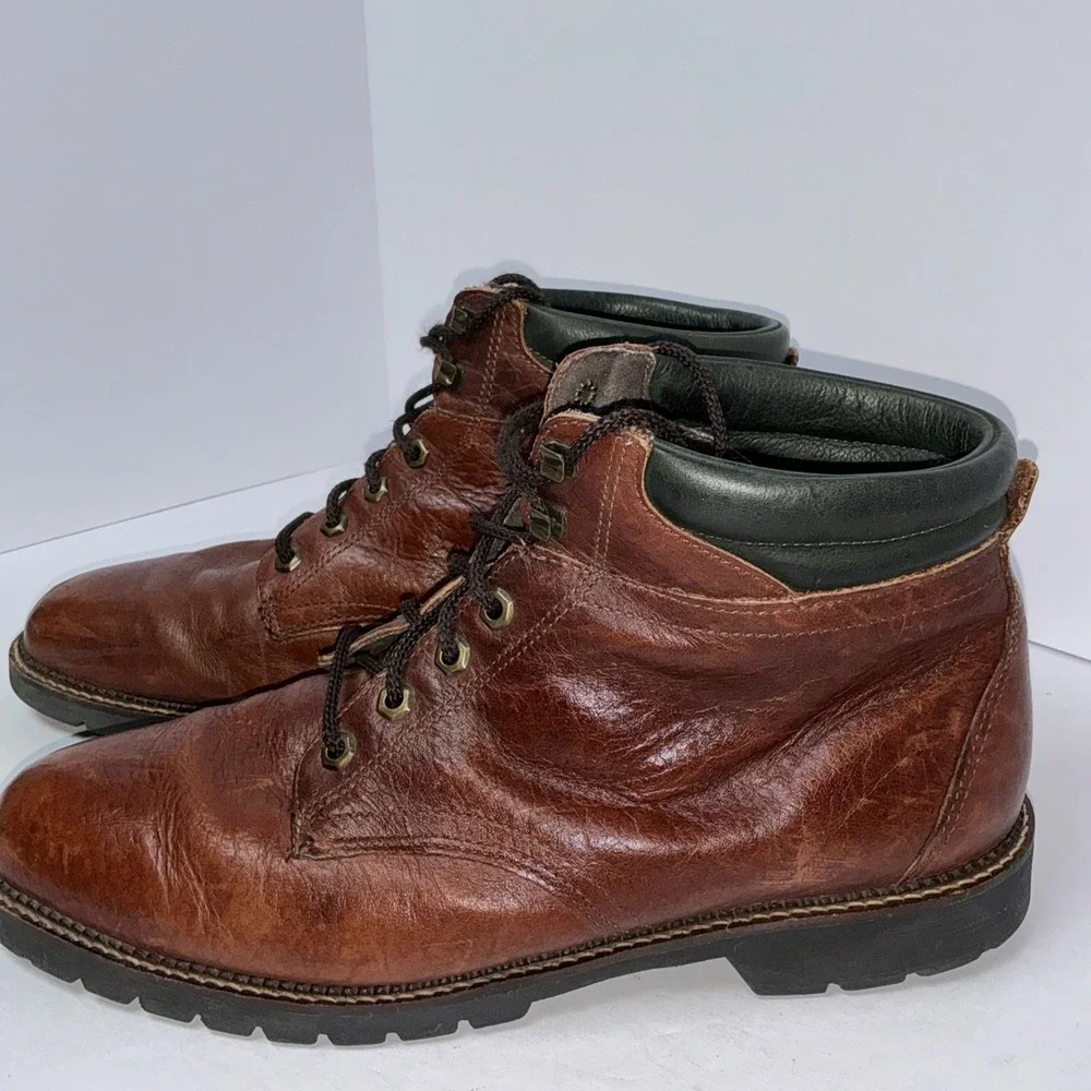 H.S. Trask Authentic Bison Leather Chukka Boots Men 11W Brwn Ankle LaceUp 840037